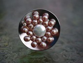 319 - BROOCH | May Flower, SS, gold, biwaco pearls, diamond