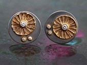 354 - STUDS | Sun and Moon, SS, gold, Brillanten, Gold Positive, Turn Art