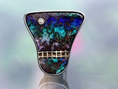 238 - BROSCHE | Opal Taurus, Edelstahl, Gold, Boulderopale, Brillant, Taurus 2012