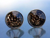 244 - OHRSCHMUCK | Op Art Flower, Edelstahl, Gold, Bergkristall Opstein, Brillanten