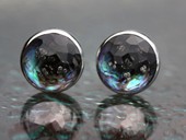 352 - EARRINGS | Sky Flowers, ES, Bergkristall Opsteine, Brillanten, Op Art