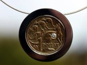 215 - ANH�NGER | Happy Family, Edelstahl, 1 Dollar AUS, Brillanten, zweiseitig, Starlight Coin