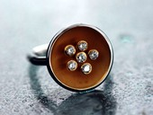 302 - RING | Diamond Flower, ES, gold, Gold platiert, Brillanten