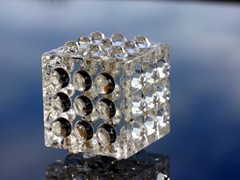 702 | Gem Sculpture, 54 rock crystal op stones, Op Art