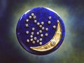 65 |  Brooch, Starry Sky, Gold, Lapis, Diamonds, Braille Art, 2001