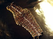 35 |  Bracelet, Summer Night Dream, Gold, Diamonds, Rubies, Emeralds, Drawn Wire Work, DIAMOND INTERNATIONAL AWARD, MEMBER OF THE DIAMONDS INTERNATIONAL ACADEMY, NEW YORK 1968