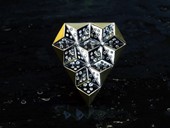 55 |  Brooch, Dream Lights, White-, Yellow Gold, Diamonds, Reflection, Op Art, 1997 