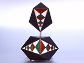 69 |  Brooch and Bangle, Reflections, White Gold, different Agates, Construction Jewellery, 1990