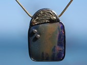 254 - PENDANT | Opal Sun, stainless steel, gold, silver, boulder opal, diamonds