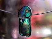 321 - PENDANT | South Sea Romantic, SS, Paua, diamonds, Ocean Art