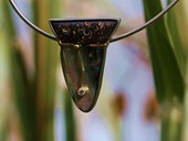 323 - PENDANT | Two Cultures, SS, gold, Aborigines Opal, Paua, diamond, Gem Art