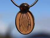 331 - PENDANT | New Zealand Wings, SS, gold plated, rock crystal plate, opal agate, Life Art