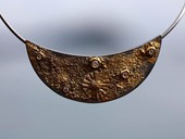 347 - PENDANT | In The Moon, SS, gold, diamonds, Star Art: Cassiopeia, Welded Gold Filing