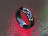 380 - RING | Family Fun, stainless steel, gold, diamonds, Active Art