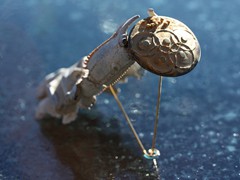 734 | Miniature Sculpture - Urer URO gold, silver, Thalassina Anomala, Braille Art